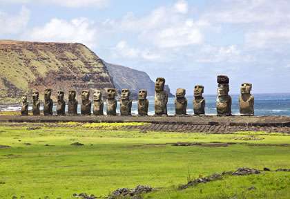Les statues de Tongariki à l’Ile de Paques