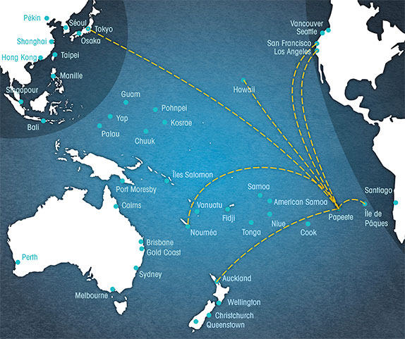 Carte du Pacifique Tahiti