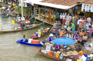 Thailande - Marché flottant des environs de Bangkok