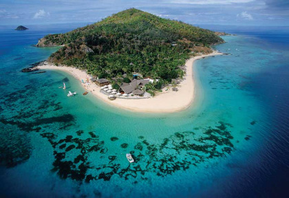 Fidji - Iles Mamanuca - Castaway Island - Vue aérienne