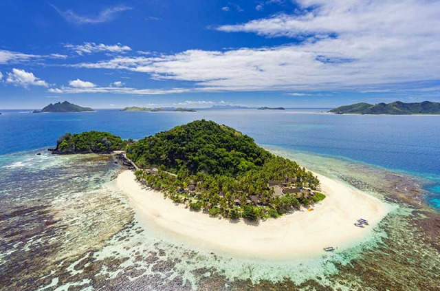 Fidji - Vue aérienne de Matamanoa Island Resort