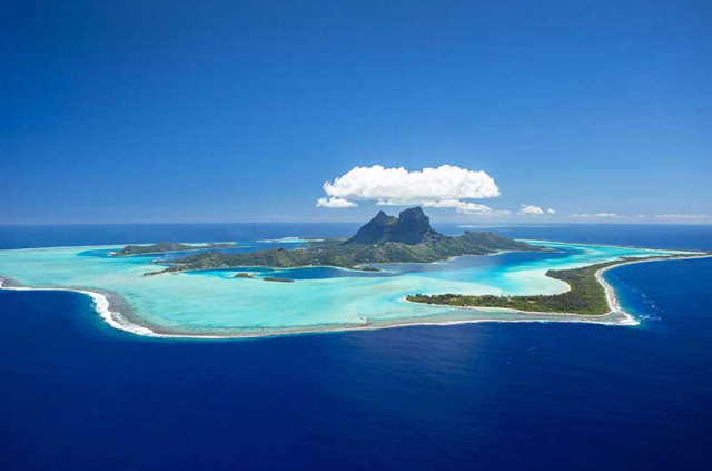 Polynésie française - Bora Bora - Survol Hélicoptère Bora Bora © G. Lebacon